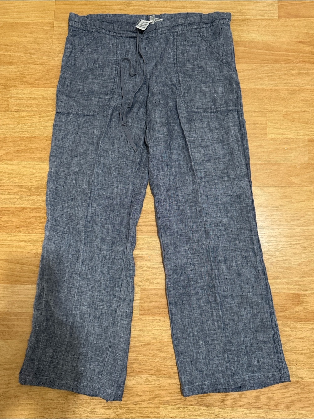Women’s Linen-Blend Wide Leg Pants - Blue Brand New S